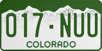 CO license plate 017NUU