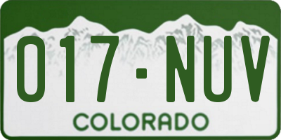 CO license plate 017NUV