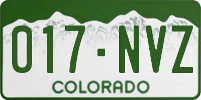 CO license plate 017NVZ