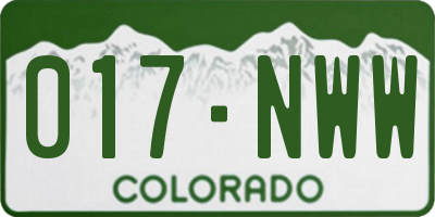 CO license plate 017NWW