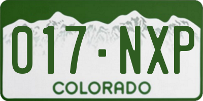 CO license plate 017NXP