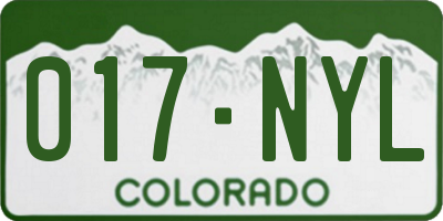CO license plate 017NYL