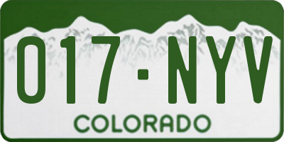 CO license plate 017NYV