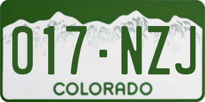 CO license plate 017NZJ