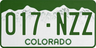 CO license plate 017NZZ