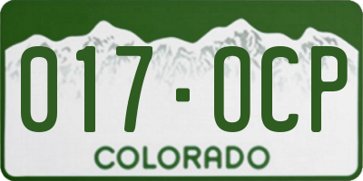 CO license plate 017OCP