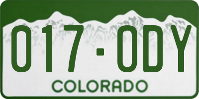 CO license plate 017ODY