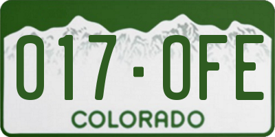 CO license plate 017OFE