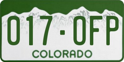 CO license plate 017OFP