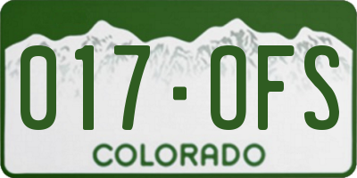 CO license plate 017OFS