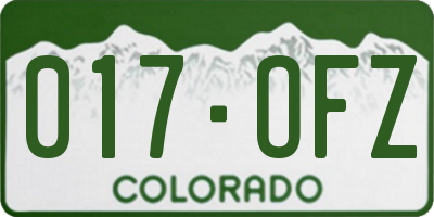CO license plate 017OFZ