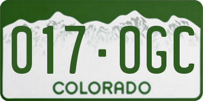 CO license plate 017OGC