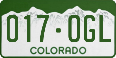 CO license plate 017OGL