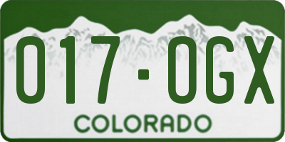 CO license plate 017OGX