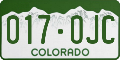 CO license plate 017OJC