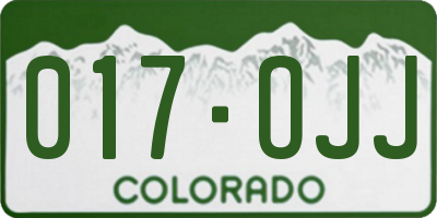 CO license plate 017OJJ