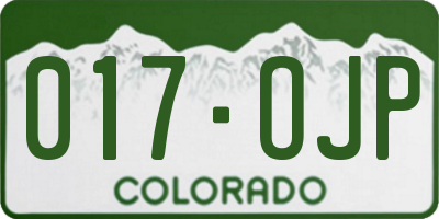 CO license plate 017OJP