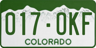 CO license plate 017OKF