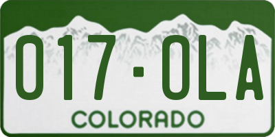 CO license plate 017OLA
