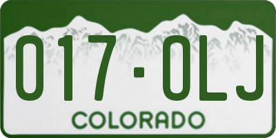 CO license plate 017OLJ