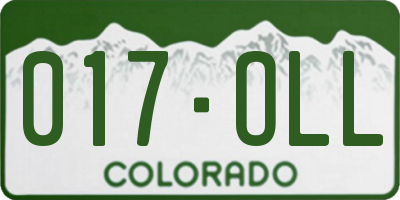 CO license plate 017OLL