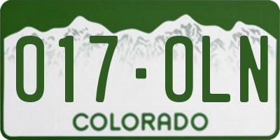 CO license plate 017OLN