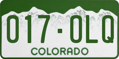 CO license plate 017OLQ