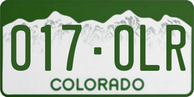 CO license plate 017OLR