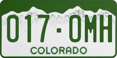 CO license plate 017OMH