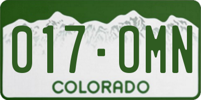 CO license plate 017OMN