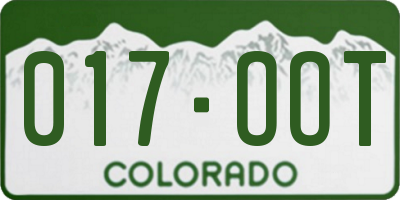 CO license plate 017OOT
