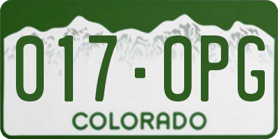 CO license plate 017OPG