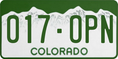 CO license plate 017OPN