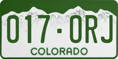 CO license plate 017ORJ