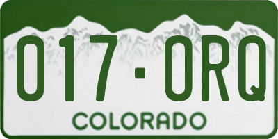 CO license plate 017ORQ