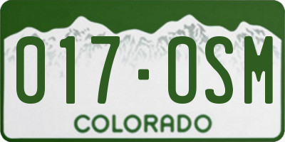 CO license plate 017OSM
