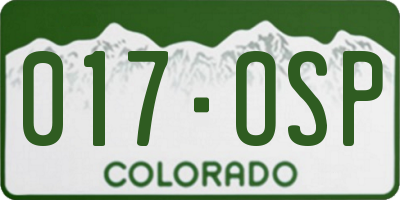 CO license plate 017OSP