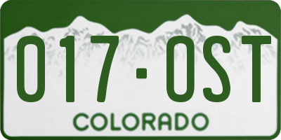 CO license plate 017OST
