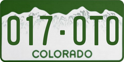 CO license plate 017OTO