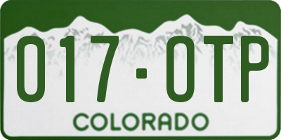 CO license plate 017OTP