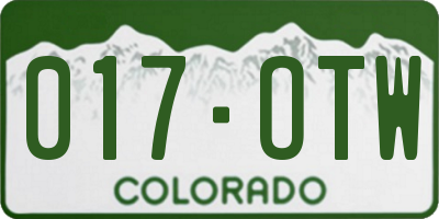 CO license plate 017OTW