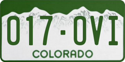 CO license plate 017OVI