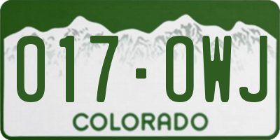 CO license plate 017OWJ