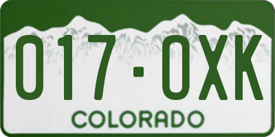 CO license plate 017OXK