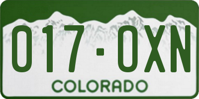 CO license plate 017OXN