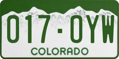 CO license plate 017OYW