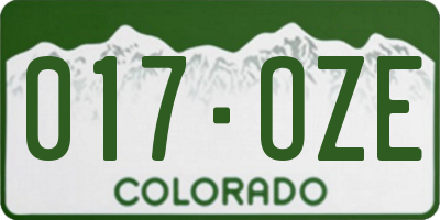 CO license plate 017OZE