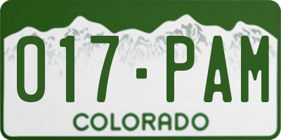 CO license plate 017PAM