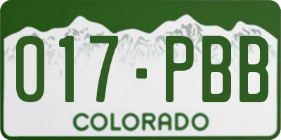 CO license plate 017PBB