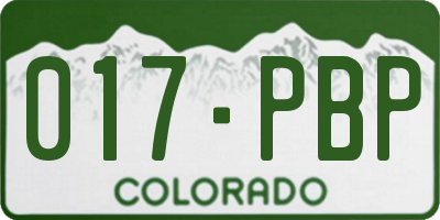 CO license plate 017PBP